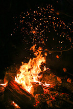 flames from a campfire 