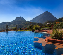 pool with a mountain view 