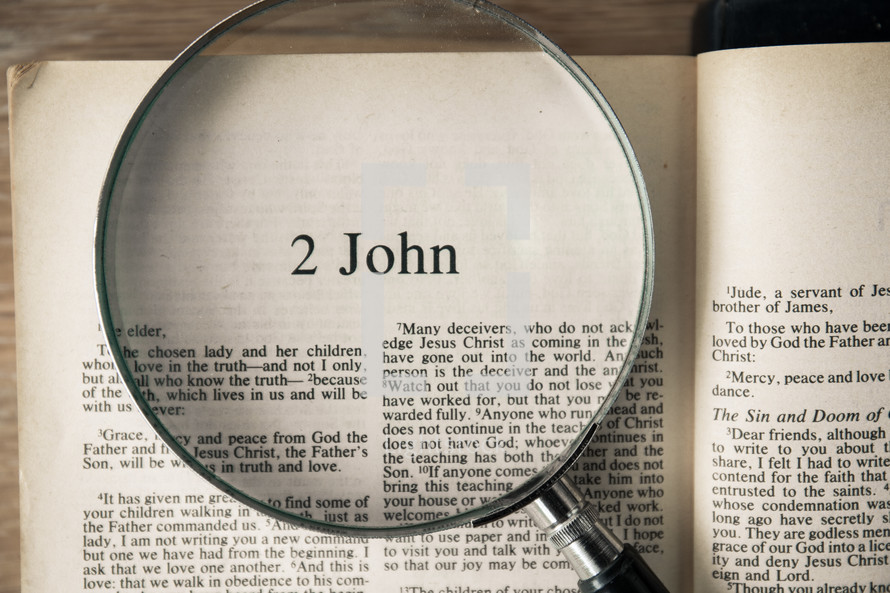 2 John under a magnifying glass 