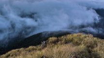 Foggy Clouds moving over mountains ridge in New Zealand nature Time-lapse
