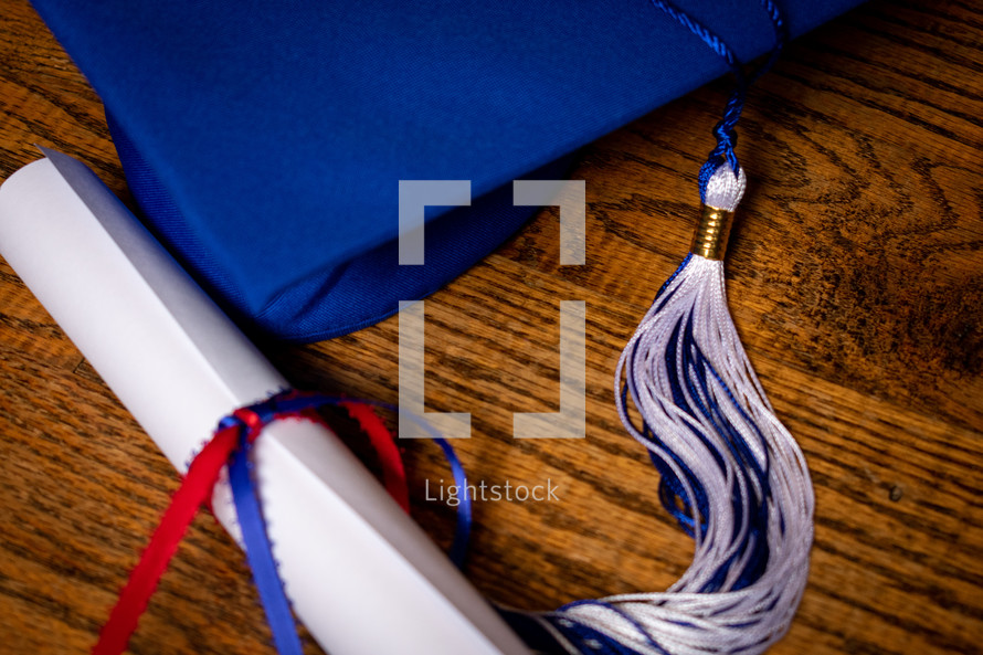 graduation cap and diploma 2021 