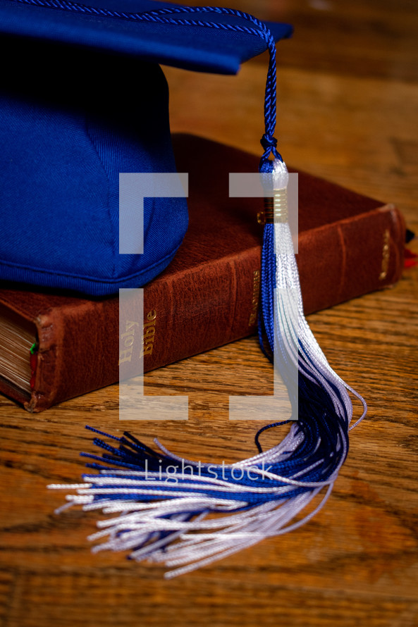 graduation cap and Bible 
