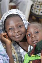 African girl and boy child