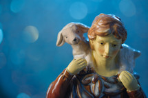 shepherd, lamp, figurine, sheep, nativity