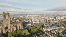 Liverpool Cathedral with a vibrant urban and waterfront view