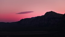 Sunset aerial view of a scenic mountain range in Nevada USA