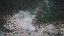 steam on a mountainside 