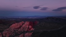 Aerial evening view of Red Rock Canyon Nevada USA