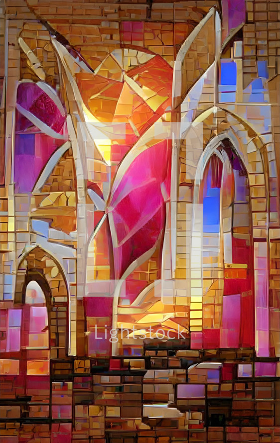 abstract modern church walls 