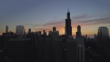Aerial Sunset Chicago Sunrise Beauty