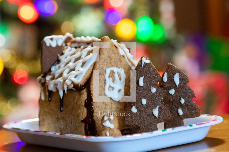 Gingerbread house at Christmas 