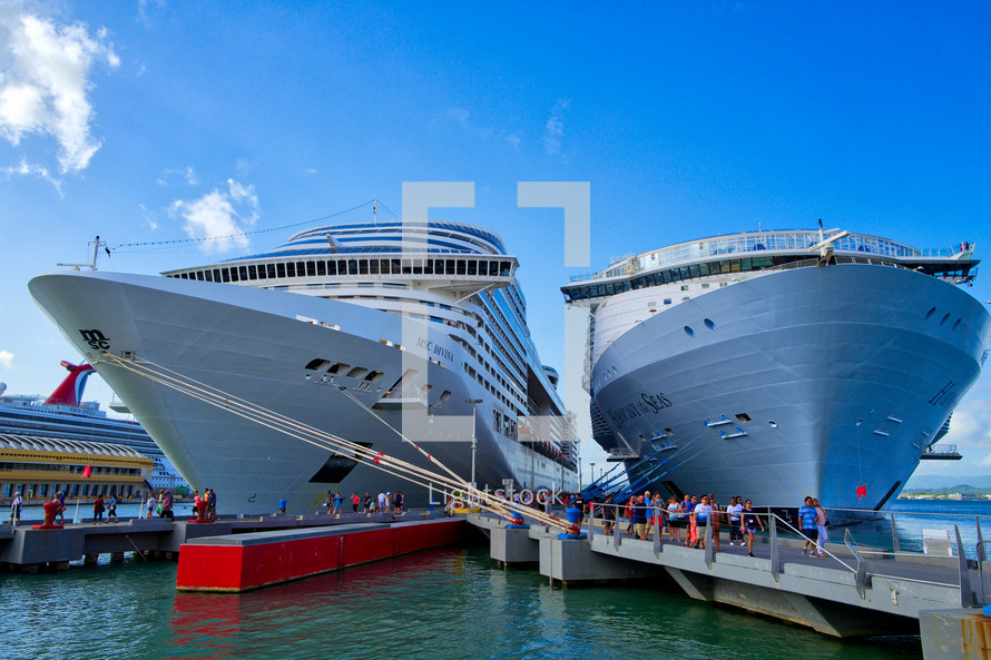 Cruise ships docked at Old San Juan, Puerto Rico