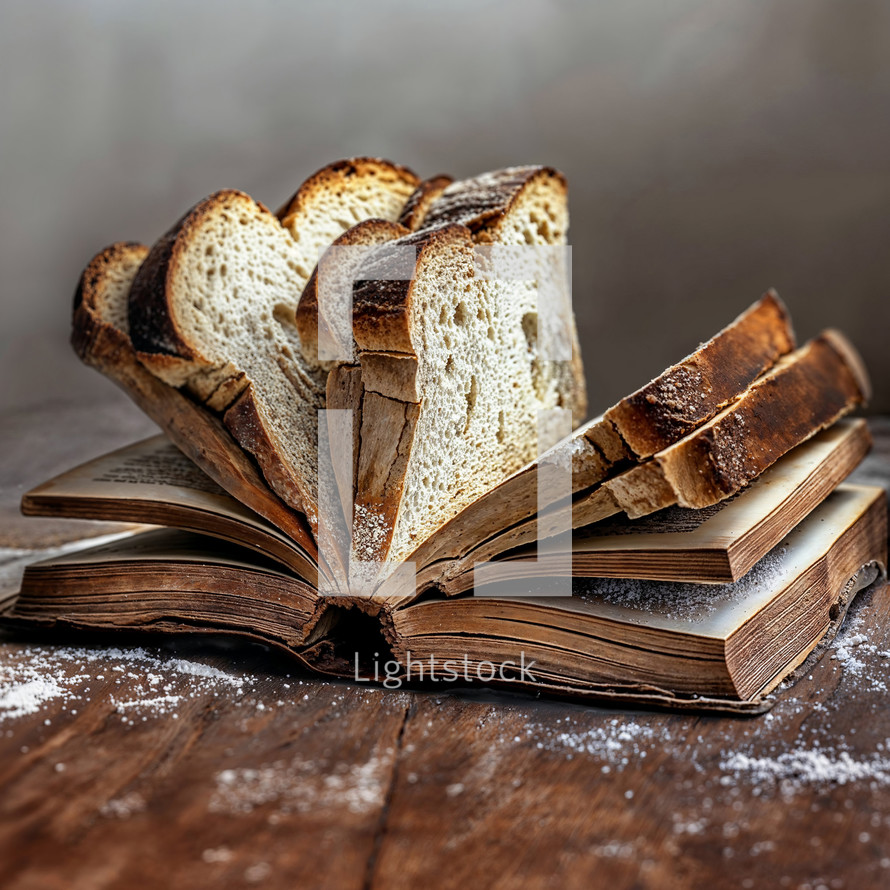 Slices of Bread from the open Bible