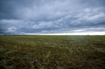 storm clouds over a field 