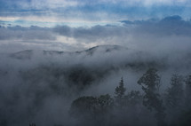 Mountain fog in the Blue Ridge mountains of North Carolina