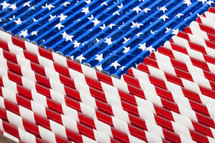 American flag patterned patriotic straws 