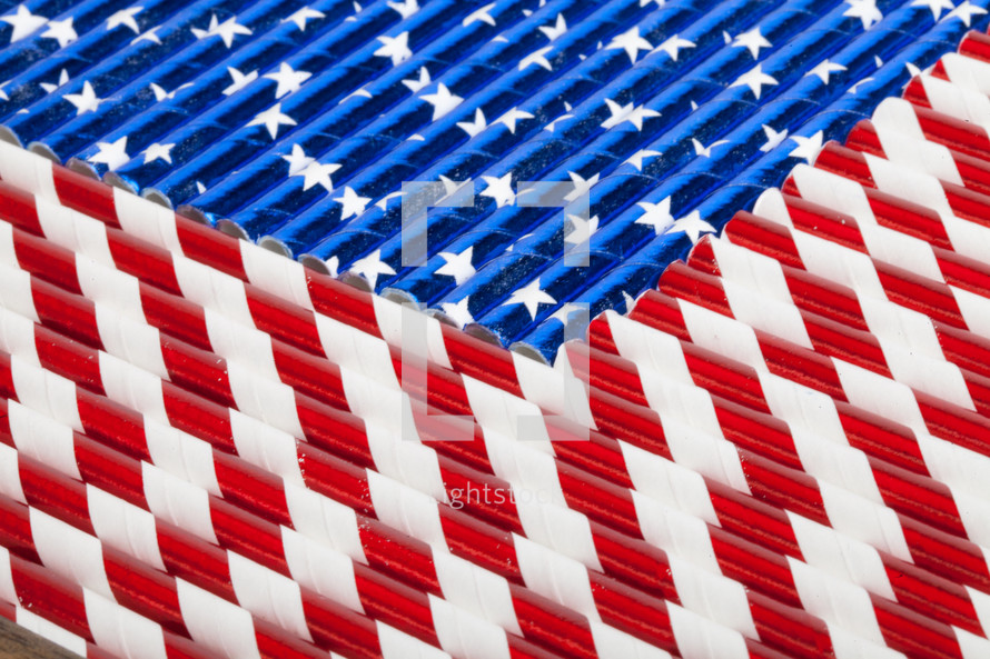 American flag patterned patriotic straws 