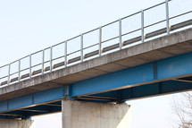 Empty freeway overpass in Italy over blue sky