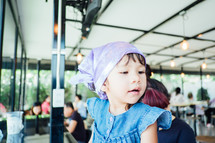 toddler girl wearing a bandana 