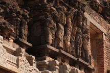 carvings and engraving on an ancient temple