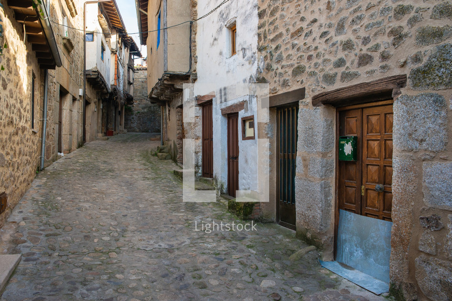 Old street of Trevejo, Caceres, Extremadura, Spain