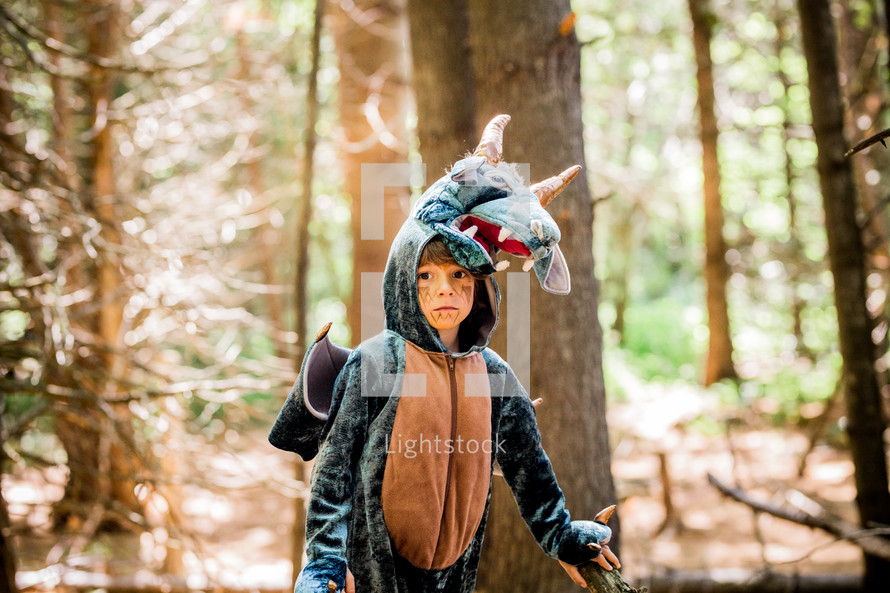 child in a dragon costume 