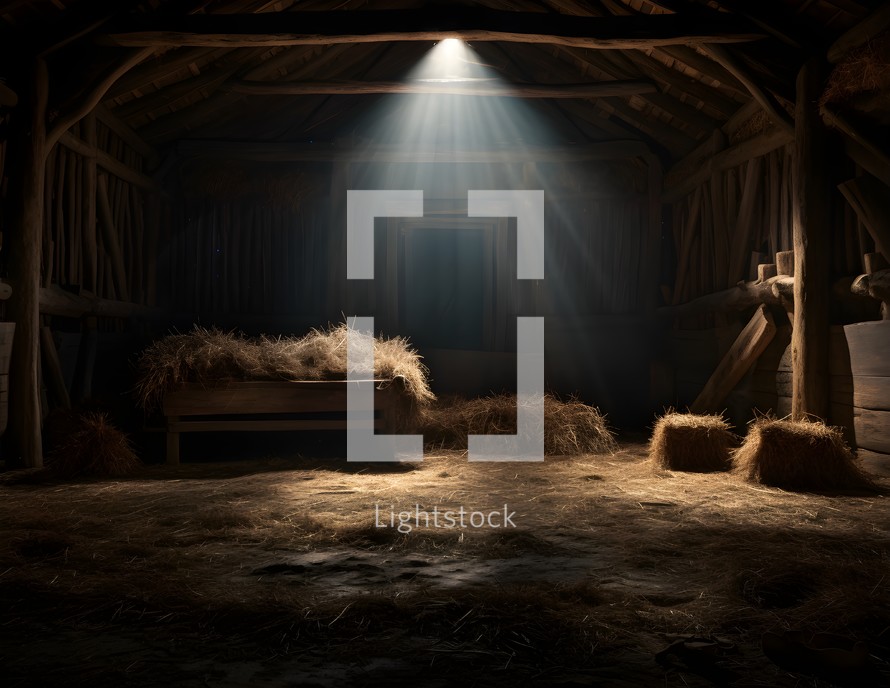 An AI Image of The Inside of the Barn where Jesus would be Born 