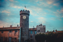 castle tower with clock 