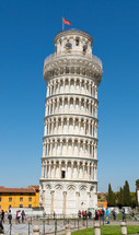 Leaning Pisa tower in Italy