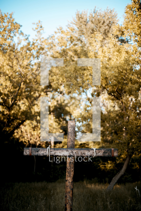 wooden cross outdoors 