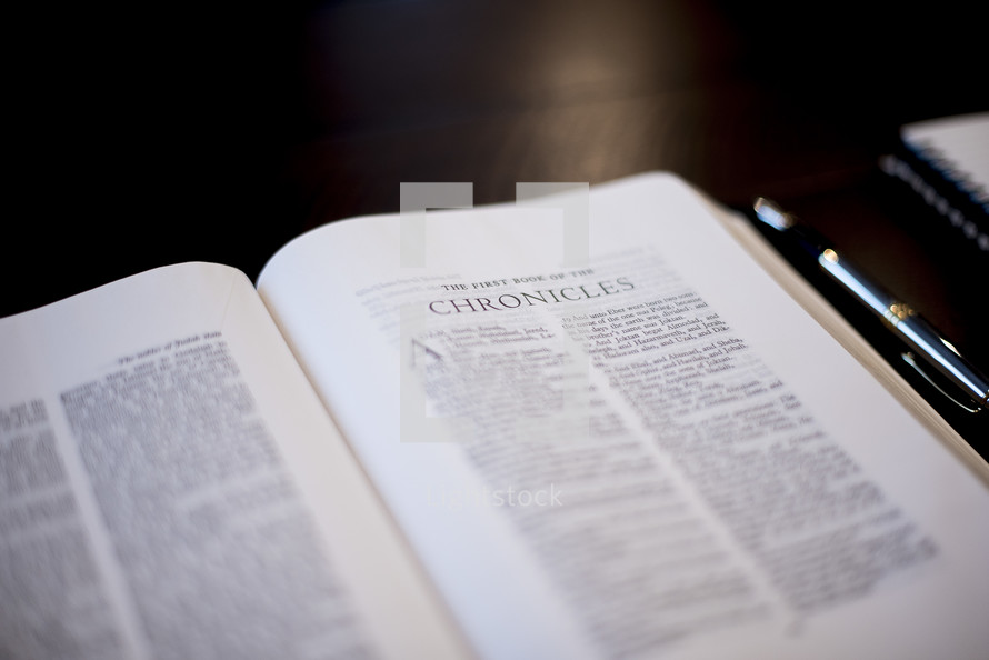 Bible opened to Chronicles 