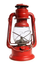 A red kerosene lantern.
