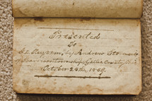 inscribed book