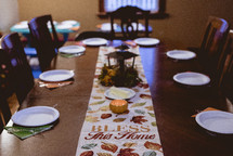 set table for fall dinner party 