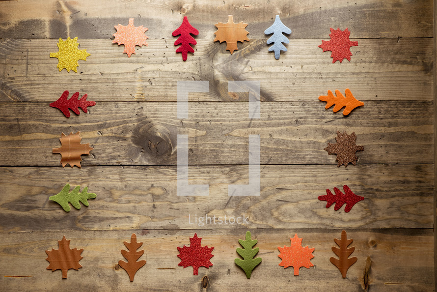 cut outs of fall leaves border 