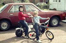 vintage image of boys on bicycles 