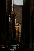 Sunlight peaking through NYC street