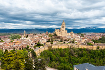 view of old medieval town of Segovia, Spain