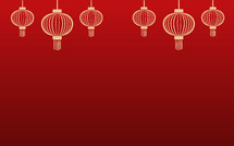 Chinese lantern on red background 