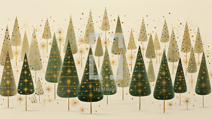 Festive trees Christmas background. 