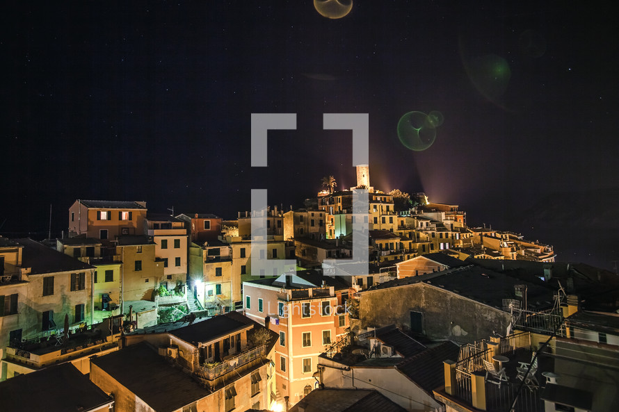 Italian town at night