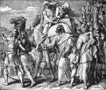 Jacob leaves for Canaan, Genesis 31, 17-18