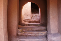 clay doorway with steps 
