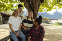 Group of young adults talking
