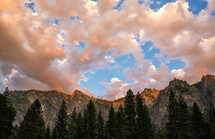 pink clouds in Yosemite National Park