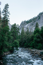 river through Yosemite National Park 