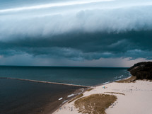 approaching weather front on a beach 