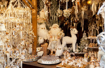 Christmas ornaments and Christmas balls on the market in Bolzano