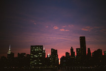 New York city skyline at night 