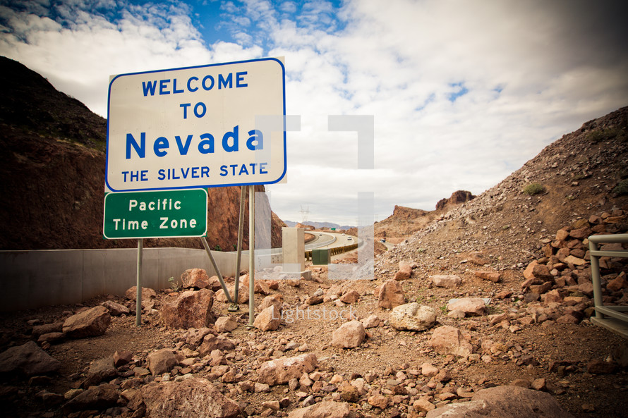 Welcome to Nevada the silver state sign